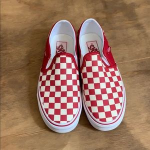 Vans Classic Slip-On red checkered. Barely worn